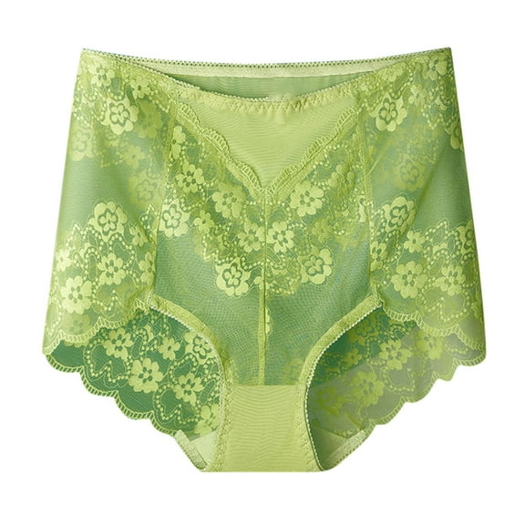 ameIAEA Women's Plus Size Panties See Through Soft Lace Underwear Breathable Full Coverage Briefs