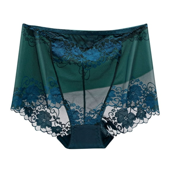 ameIAEA Women's Plus Size Panties See Through Soft Lace Underwear Breathable Full Coverage Briefs