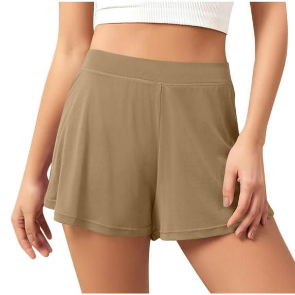 ameIAEA Women's Sleep Shorts Elastic Waisted Pajama Bottoms Summer Lounge Pj Shorts Sleepwear