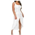 thumbnail image 1 of ameIAEA Women's Sleeveless Off The Shoulder Maxi Dress Ruched Cocktail Party Dresses with Slit, 1 of 4