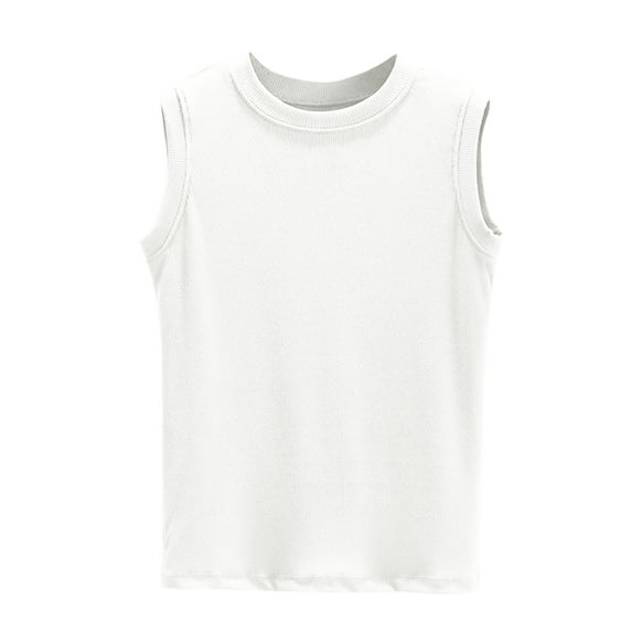 ameIAEA Women's Sleeveless Scoop Neck Tank Tops Summer Basic Cami Solid Color Soft Tee Shirts