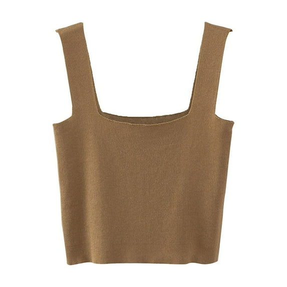 ameIAEA Women's Square Neck Sleeveless Tank Tops Basic Solid Color Layering Shirts Summer Camisole