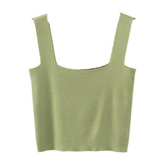 ameIAEA Women's Square Neck Sleeveless Tank Tops Basic Solid Color Layering Shirts Summer Camisole