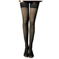 thumbnail image 1 of ameIAEA Women's Stockings Over the Knee Socks Lace Top Thigh High Socks Ladies Leg Warmers, 1 of 5