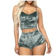 thumbnail image 1 of ameIAEA Women's Velvet Pajamas Sleeveless Camisole Tops Shorts 2 Pcs Pjs Loungewear Sleepwear, 1 of 2