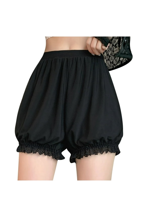 Womens Boy Shorts Underwear Elastic Waist Ruffle Solid Color Underpants Breathable Cute Panties