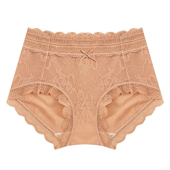 ameIAEA Womens Full Coverage Underwear Comfort Breathable Stretch Panties Lace Trim Bow Front Soft Underpants