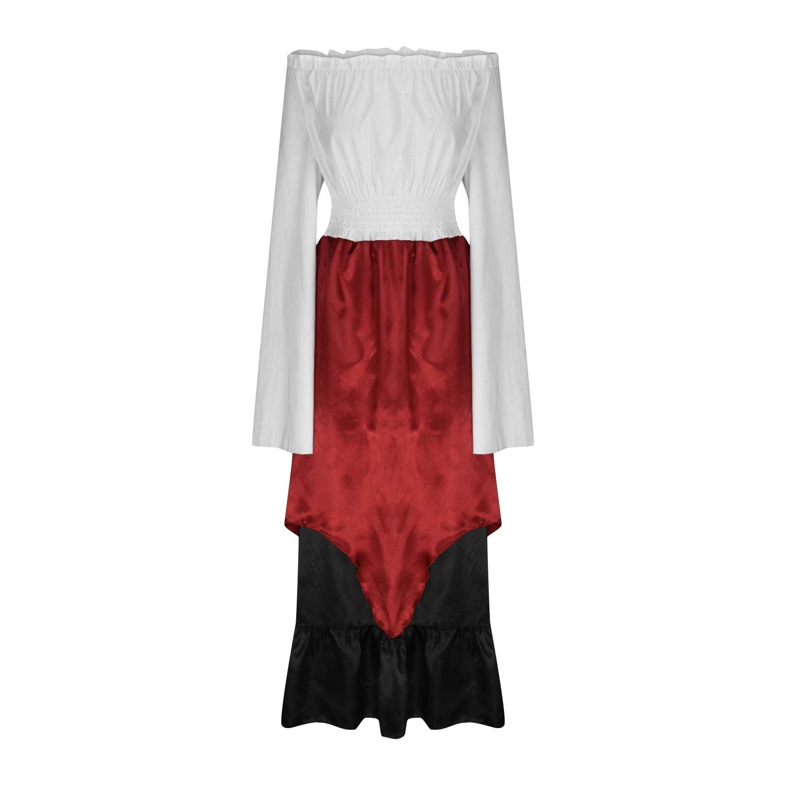 Printed Smocked Off-Shoulder Tiered Dress