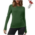 thumbnail image 1 of ameIAEA Womens Long Sleeve Shirts Crewneck Thermal Tops Base Layer Undershirt with Socks, 1 of 8