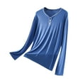 thumbnail image 1 of ameIAEA Womens Long Sleeve T-Shirts Summer Loose Tees Casual Pajama Tops Sleepwear Loungewear, 1 of 3
