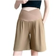 thumbnail image 1 of ameIAEA Womens Maternity Shorts Underbelly Pregnancy Shorts Solid Color Casual Shorts with Pockets, 1 of 4