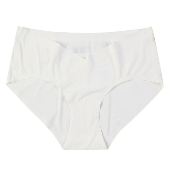 ameIAEA Womens No Show Maternity Briefs V-Waist Breathable Pregnancy Panties Postpartum Underwear