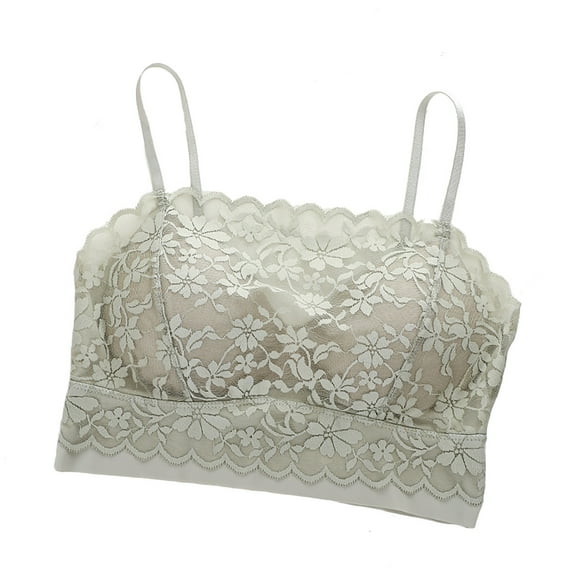 ameIAEA Womens Padded Spaghetti Strap Bras Full Coverage No Underwire Bras Lace Camisole Tops