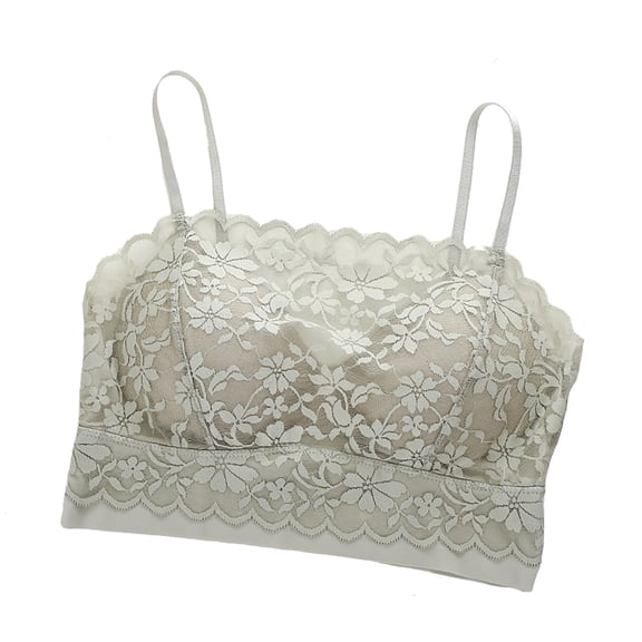 ameIAEA Womens Padded Spaghetti Strap Bras Full Coverage No Underwire Bras Lace Camisole Tops