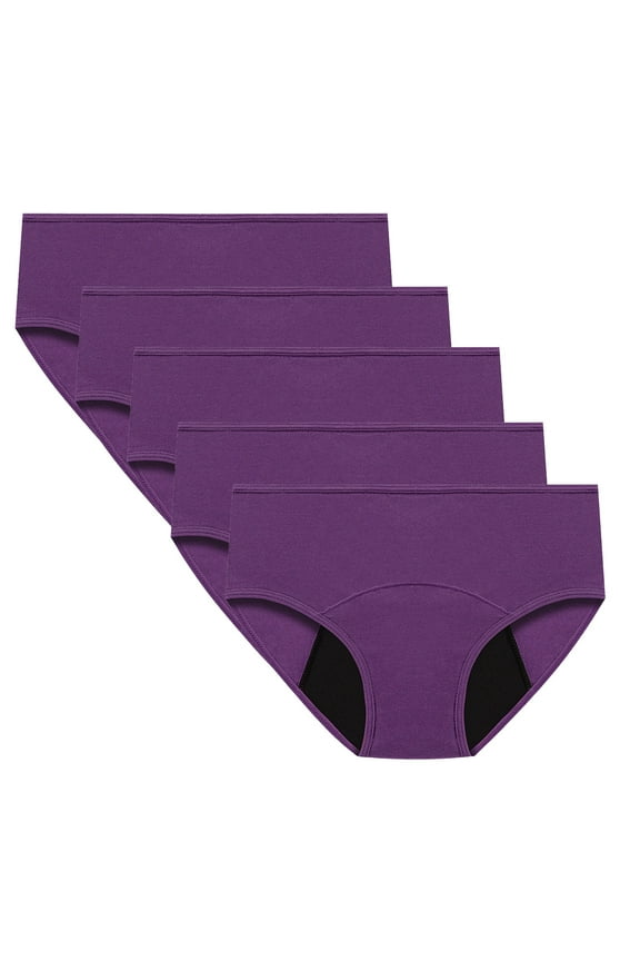 Womens Period Underwear Leakproof Breathable Briefs No Show Seamless Invisible Panties 5 Pack