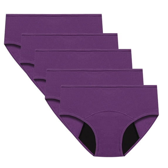 ameIAEA Womens Period Underwear Leakproof Breathable Briefs No Show Seamless Invisible Panties 5 Pack