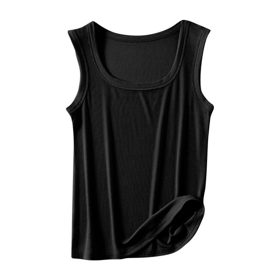 ameIAEA Womens Ribbed Knit Tank Tops Sleeveless Square Neck Tops Summer Solid Color Basic Tops