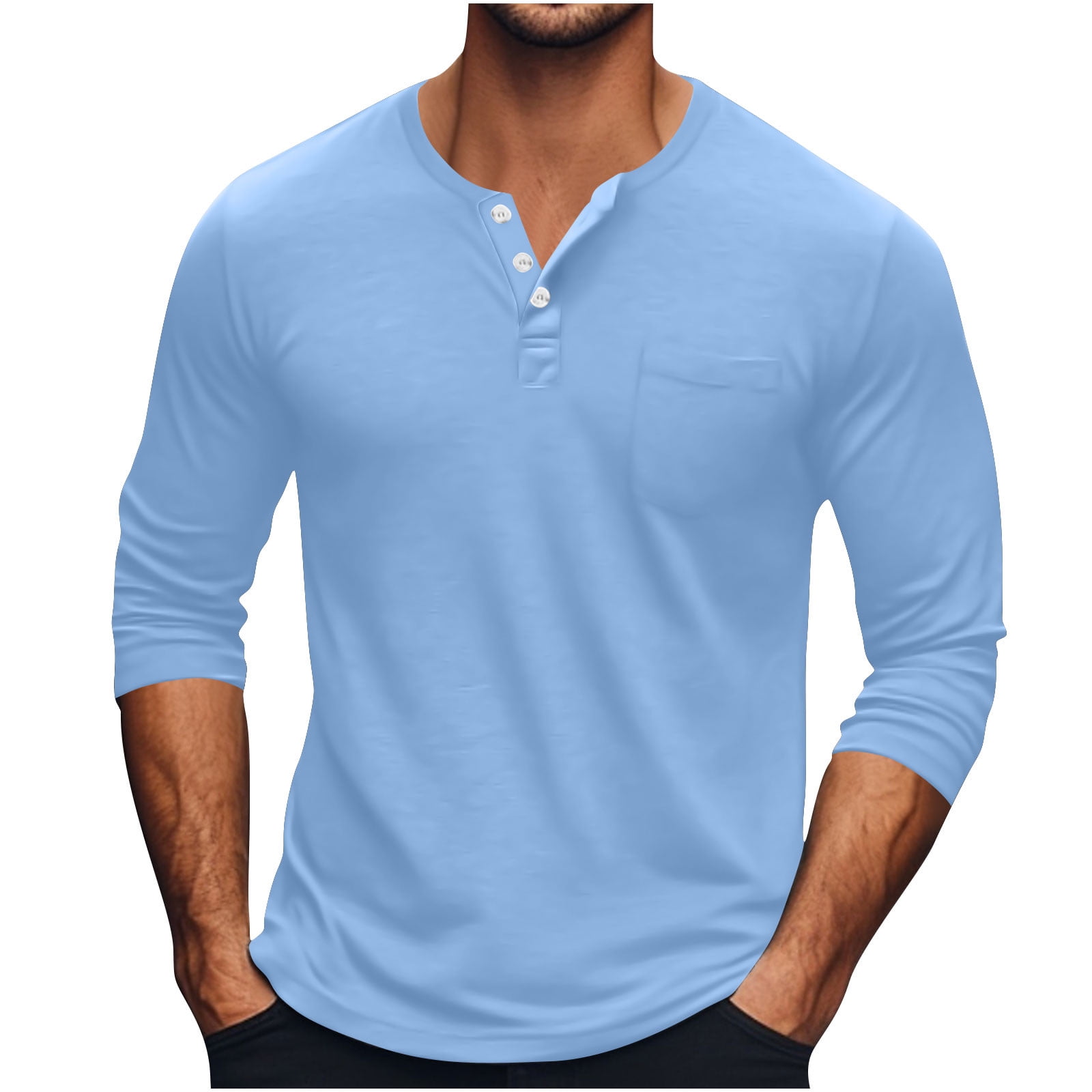 ameIAEA Womens T Shirts Long Sleeve Button Crewneck Shirts Casual Solid ameIAEA Womens T Shirts Long Sleeve Button Crewneck Shirts Casual Solid