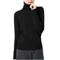 thumbnail image 1 of ameIAEA Womens Turtleneck Undershirts Long Sleeve Solid Color Basic Shirt Fall Winter Tops, 1 of 5