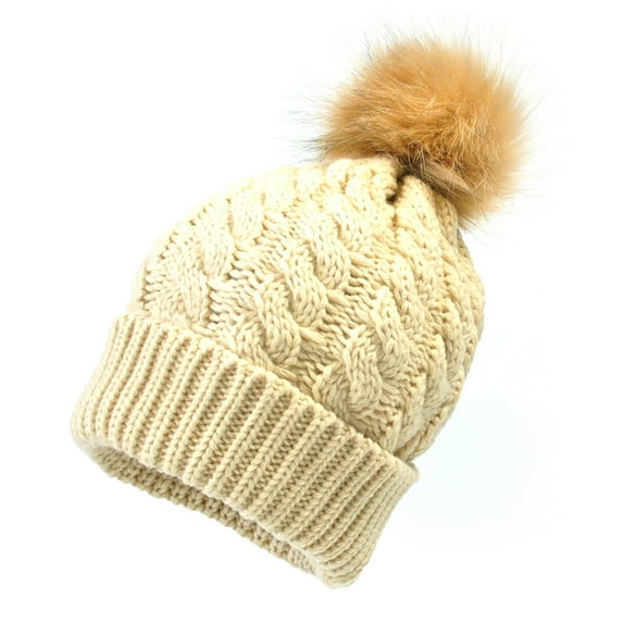 ameIAEA Womens Winter Knitted Beanie Hat Outdoor Warm Cuffed Cap Solid Color Snow Ski Hat