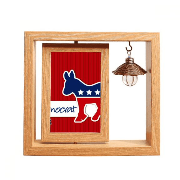 amedonkey emblem democrat Wooden Rotating Picture Photo Frame 4x6