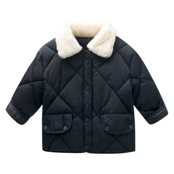ameIAEA Baby Boys Girls Winter Coat Puffer Down Coat Padded Jacket Fuzzy Lapel Fall Winter Outwear Clothes