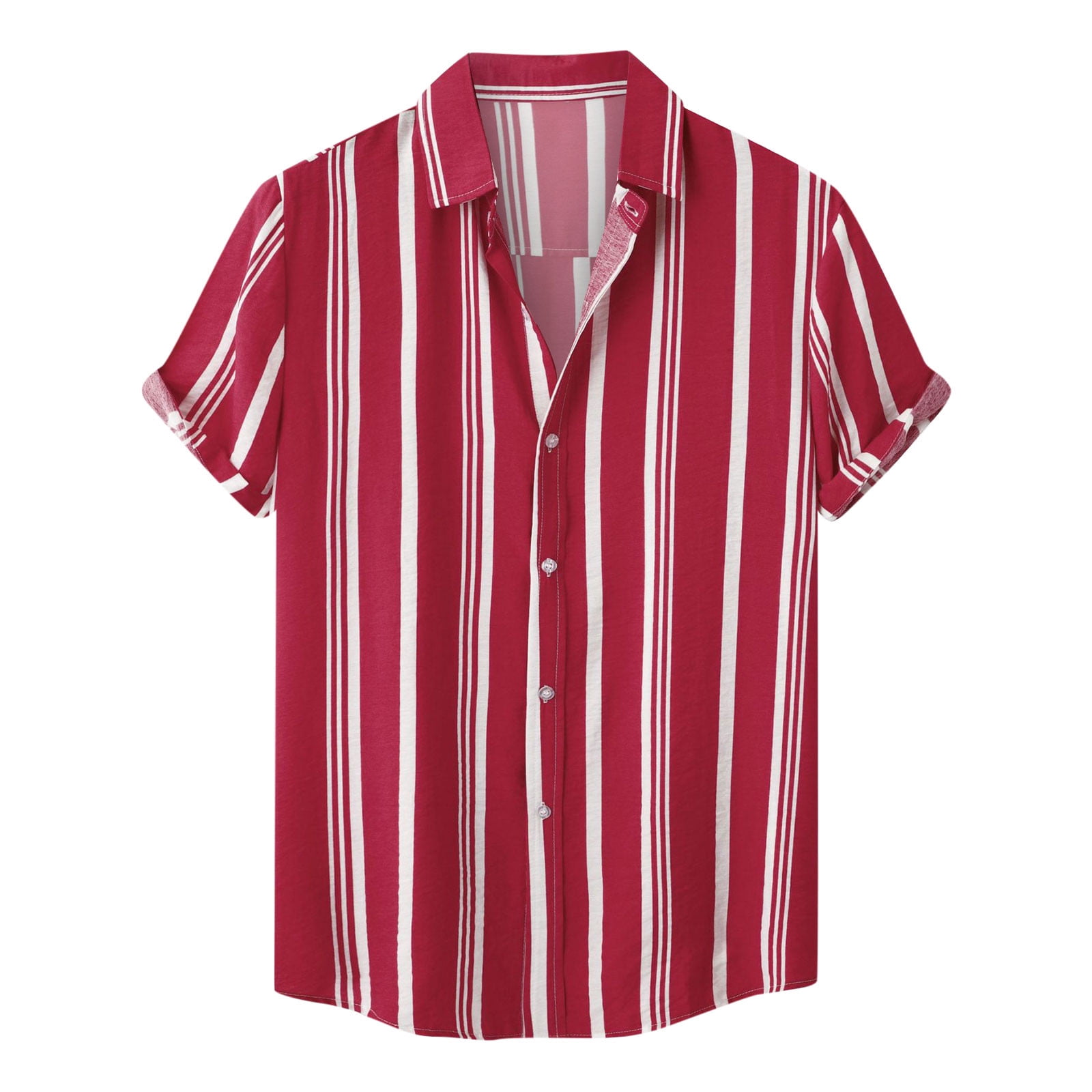 amelAEA Mens Button Up Shirts Short Sleeve Collar Summer Beach T Shirts ...