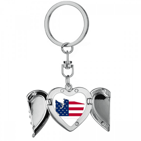 amemap stars stripes flag heart angel wing key chain holder