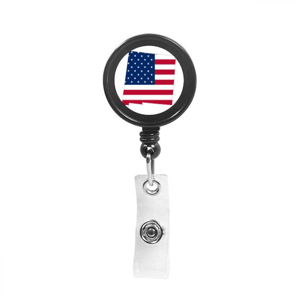 amemap stars stripes flag shape Retractable Keychain Badge Holder ID Badge