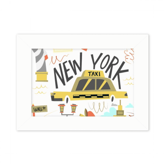 amenew york city illistration photo mount frame picture art painting desktop 5x7 inch