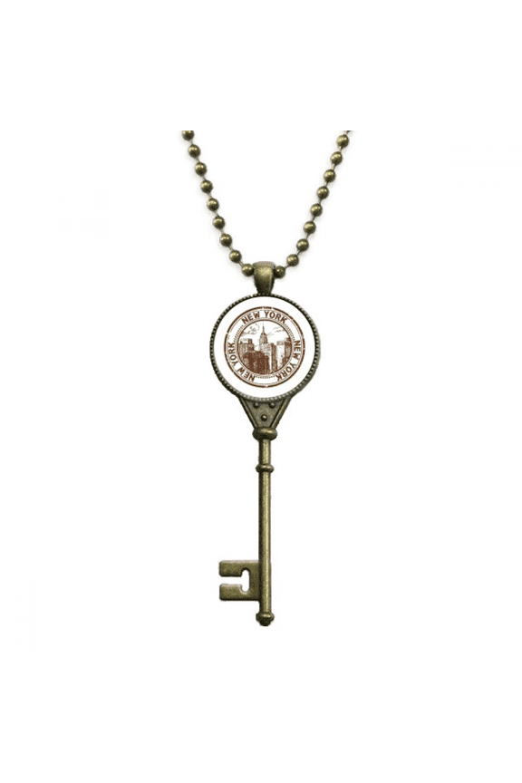 amenew york classic country city key necklace pendant tray embellished chain