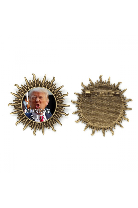 amepresident great angry image metall sonne brosche haken pin