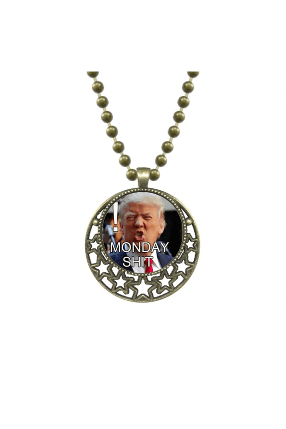 amepresident great angry image pendant star necklmoon chain jewelry