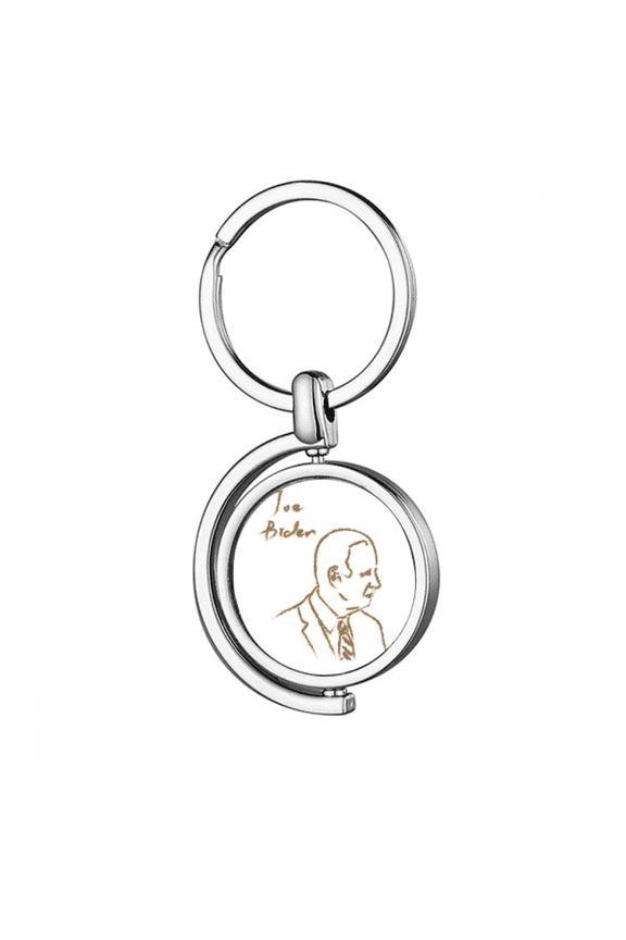 amepresident person joe profile sketch rotating keychain metal keyring holder