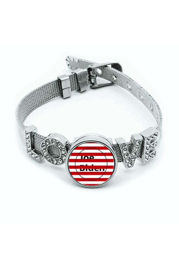 amepresident person joseph flag bracelet wristband crystal love adjustable bangle