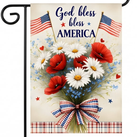 america 250 garden flag god bless bless america God bless bless AMERICA bicentennial flag Large 28x40" Home Flag outdoor decor for patio