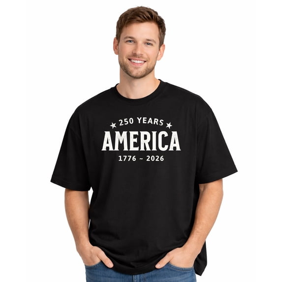 america 250 years Patriotic American 250th Anniversary Commemorative T-shirt 1776–2026 Adult T-shirt, Soft Pure Cotton Short Sleeve Independence Day Graphic T-shirt