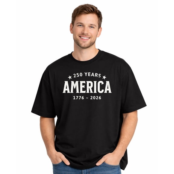 america 250 years Patriotic American 250th Anniversary Commemorative T-shirt 1776–2026 Adult T-shirt, Soft Pure Cotton Short Sleeve Independence Day Graphic T-shirt