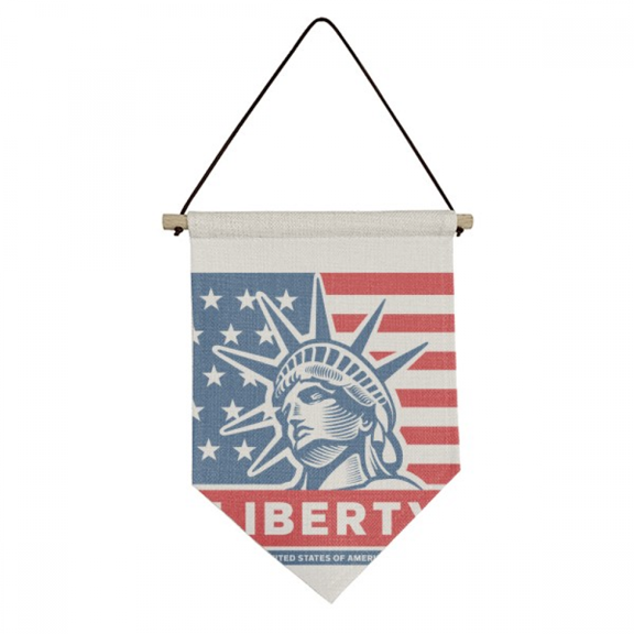 america flag with statue pattern Canvas Flag Hanging Wall Art Decor Banner