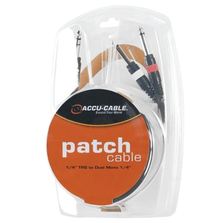 Accu Cable 6' dual 1/4" to Dual 1/4" patch cable