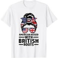 thumbnail image 1 of american raised with British roots British T-Shirt, 1 of 4