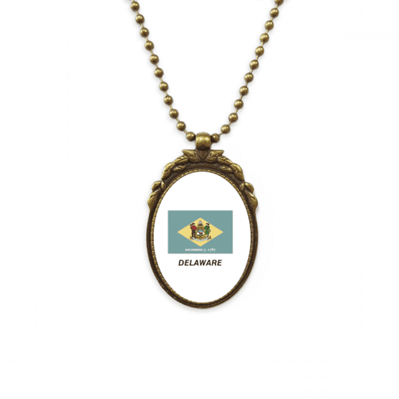 american state flag contour antique necklace vintage bead pendant keychain