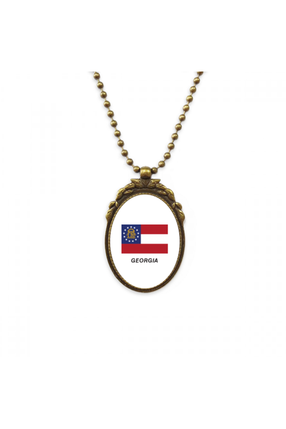 american state flag contour antique necklace vintage bead pendant keychain