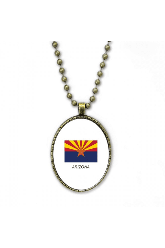 american state flag contour arizona necklace vintage chain bead pendant jewelry collection