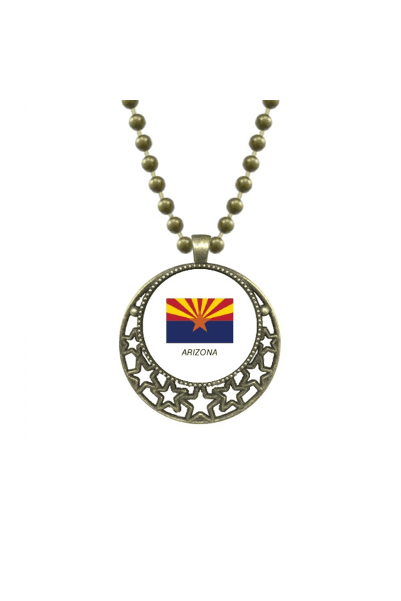 american state flag contour arizona pendant star necklmoon chain jewelry
