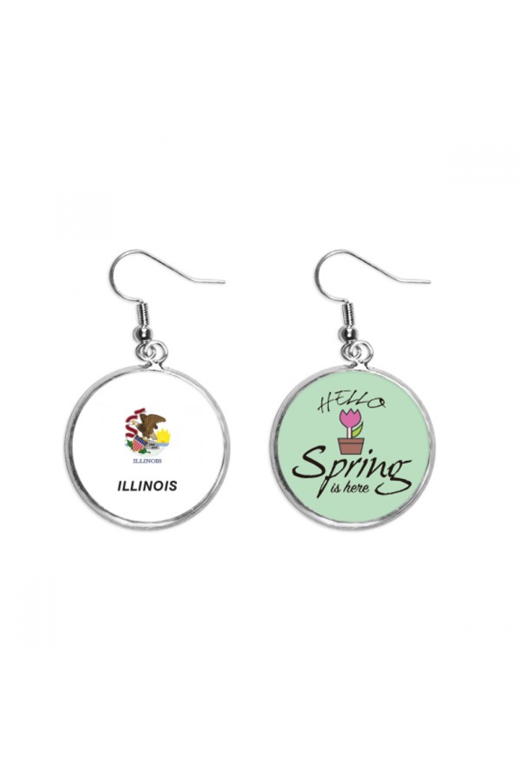 american state flag contour illino is decoration dangle season sp earring jewelry