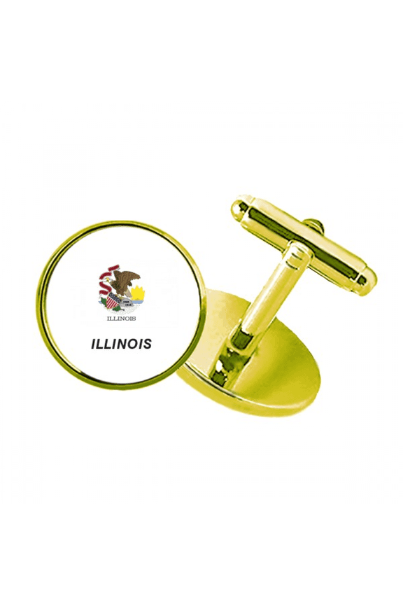 american state flag contour illino is studded business metal cufflinks en