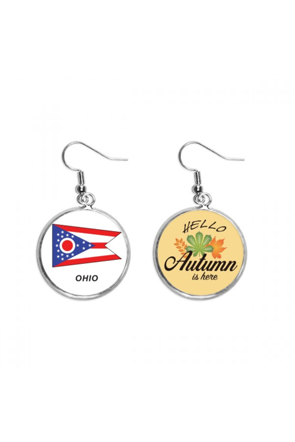american state flag contour ohio ear dangle autumn ear jewelry