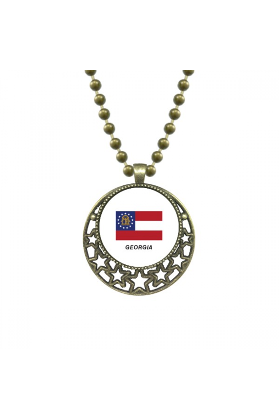 american state flag contour pendant star necklmoon chain jewelry