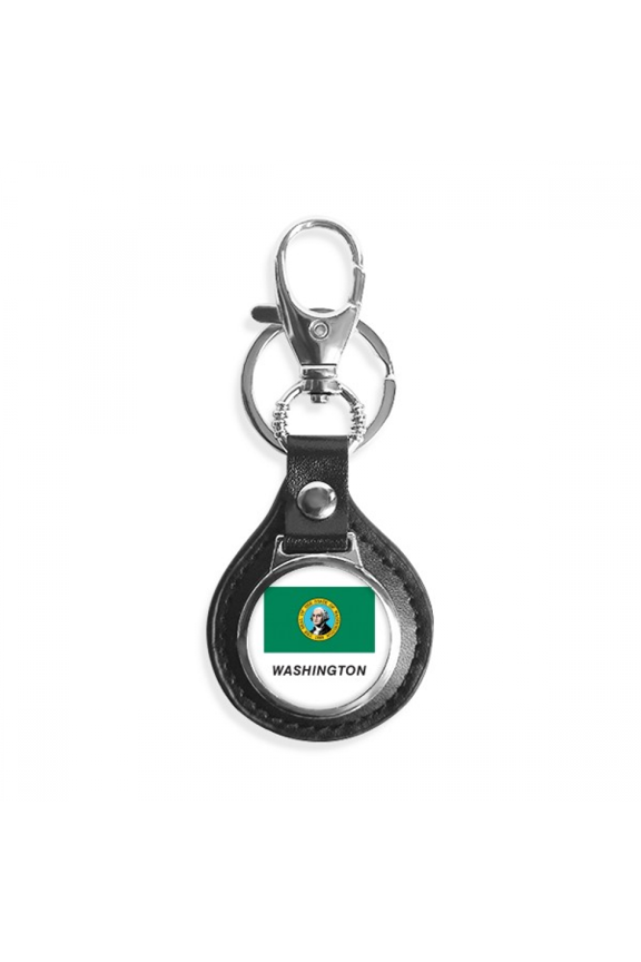 american state flag outline key link chain keyholder finder hook metal